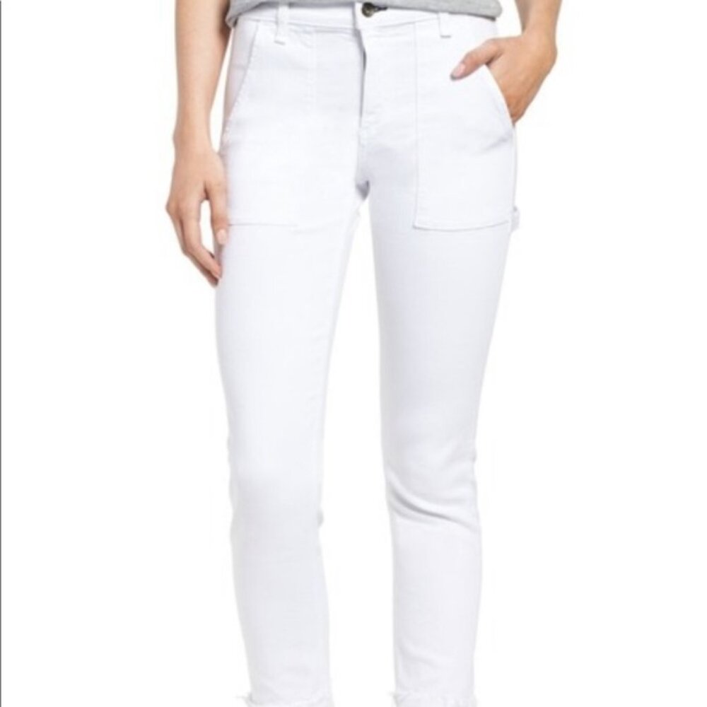 Rag & Bone Painters Raw Hem White Jeans 26